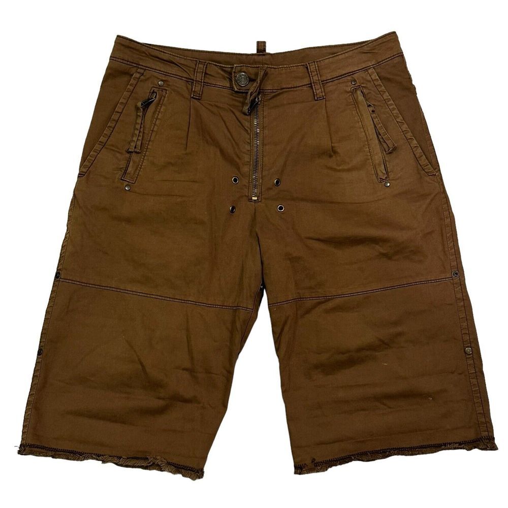 Dsquared2 Women's 50 IT Sexy Bermuda Cargo Iconic Crotch Strap 16" Capris Shorts